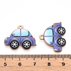 プリント合金ペンダント  車のチャーム  スレートブルー  18.5x22.5x1.5mm  穴：1.5mm&nbsp;ENAM-N056-223E