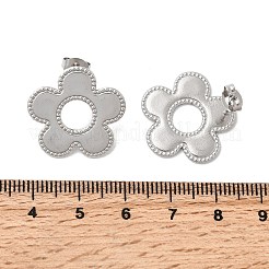 304ステンレススチールフラワースタッドピアス  ステンレス鋼色  20.5x21mm&nbsp;EJEW-F398-02P