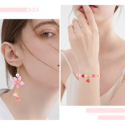 70個7色透明スプレー塗装ガラスチャーム  ライトゴールドメッキ真鍮パーツ  蓮の莢  ミックスカラー  11x11mm  穴：2mm  10個/カラー&nbsp;GLAA-SC0001-91