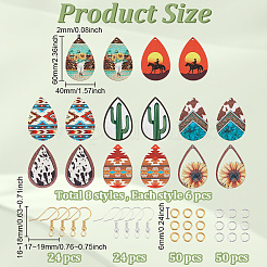DIY Wood Teardrop Dangle Earrings Kits&nbsp;DIY-ME0001-14