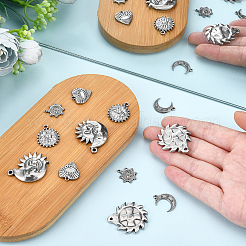 12Pcs 6 Style 304 Stainless Steel Pendants&nbsp;STAS-DC0003-38