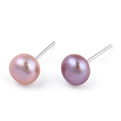 Dyed Natural Pearl Stud Earrings&nbsp;PEAR-N020-06C