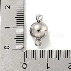 ループ付き真鍮製マグネットクラスプ  カドミウムフリー＆ニッケルフリー＆鉛フリー  ラウンド  プラチナ  14x8x8mm  穴：1.8mm&nbsp;KK-A214-02P