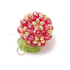 Acrylic & Glass Seed Beaded Pendants&nbsp;PALLOY-MZ00880-01