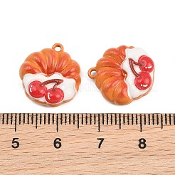 焼付塗装亜鉛合金ペンダント  食べ物の形チャーム  サンゴ  16x15x5.5mm  穴：1.2mm&nbsp;AL-CBA032C-03E