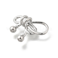真鍮チャーム  ちょう結びのチャーム  プラチナ  14x17.5x5mm  穴：2x3mm&nbsp;KK-U061-11P