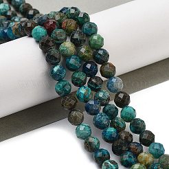 天然石クリソコラビーズ連売り  ファセット（64ファセット）  ラウンド  6mm  穴：0.8mm  約62~67個/連  15.16~15.55インチ（38.5~39.5cm）&nbsp;G-G927-15C