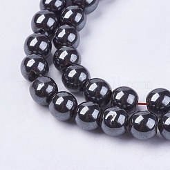 Non-magnetic Synthetic Hematite Bead Strands&nbsp;G-R193-19-8mm