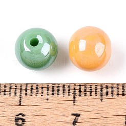 丸いガラスビーズの連売りを電気メッキする  パール光沢メッキ  ミックスカラー  8mm  穴：1.4~1.8mm  約：2500個/ 1000 G&nbsp;EGLA-T029-07M