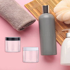 透明プラスチック空の携帯用フェイシャルクリームジャー2個  詰め替え化粧品容器  ねじ蓋付き  コラム  粘着ステッカー1枚。  ミックスカラー  5x6.2cm  容量：80ml（2.71fl.oz）&nbsp;CON-LP0001-04