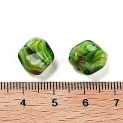 ガラスビーズ  ナゲット  DIYブレスレットアクセサリー  グリーン  10x11.5x7mm  穴：1.2mm&nbsp;GLAA-U003-02A