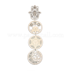 DIY Unfinished Bohemian Meditation Energy Symbol Wood Pendant Decoration Kits&nbsp;DIY-B060-01