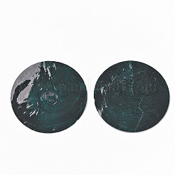 ナチュラルカピスシェルビッグペンダント  フラットラウンド  ダークスレートグレー  64x64.5x1mm  穴：1.6mm&nbsp;SSHEL-R114-06