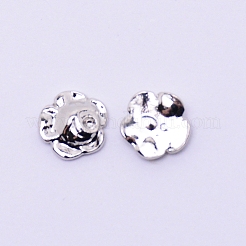 レトロな合金カボション  ネイルアートの装飾の付属品  花  プラチナ  6.3x6x1.6mm&nbsp;TIBE-WH0001-04S-P