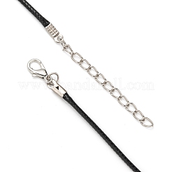Waxed Cord Necklace Making with Iron Findings&nbsp;NJEW-R229-2.0mm