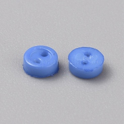 ミニ樹脂ボタン  2穴人形bjd衣服アクセサリー  フラットラウンド  藤紫色  3x1mm  穴：0.5mm&nbsp;FIND-WH0260-26N