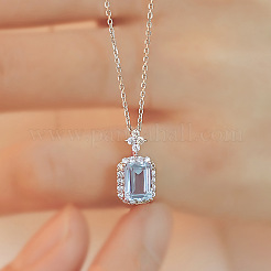 Brass Rhinestone Rectangle Perfume Bottle Pendant Necklaces for Women&nbsp;FS-WG20949-01