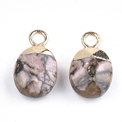 Electroplate Natural Rhodonite Charms&nbsp;G-S344-09B