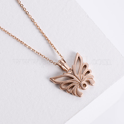 Elegant Stainless Steel Hollow Butterfly Pendant Necklaces for Women&nbsp;XQ2500