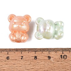 蓄光性不透明UVメッキアクリルビーズ  テクスチャードベア  暗闇で光る  ミックスカラー  21x17x13mm  穴：2.5mm&nbsp;OACR-Q204-17