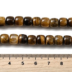 天然石タイガーアイビーズ連売り  バレル  グレードAB  8x7mm  穴：1mm  約50~55個/連  15.16''（38.5センチメートル）&nbsp;G-A275-C01-7x8mm-AB