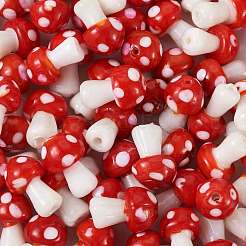 5 Strands Mushroom Handmade Lampwork Beads Strands&nbsp;LAMP-CD0001-09