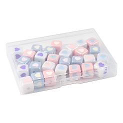 28Pcs 7 Colors Opaque Acrylic Enamel Beads&nbsp;ACRC-FS0001-03