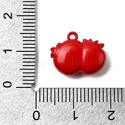 焼付塗装亜鉛合金ペンダント  フルーツ  ザクロ  12x15.5x5.5mm  穴：1.2mm&nbsp;FIND-I070-02B