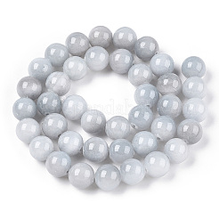 天然染め黄玉数珠  ラウンド  ライトスチールブルー  6.5mm  穴：1mm  約49個/連  15.75インチ（40cm）&nbsp;G-R271-6mm-YXS18-01