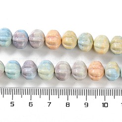 天然レインボーアラシャン瑪瑙ビーズ連売り  染め  花  ミックスカラー  10~11x9mm  穴：0.7mm  約48個/連  15.94インチ（40.5cm）&nbsp;G-NH0022-H01-01