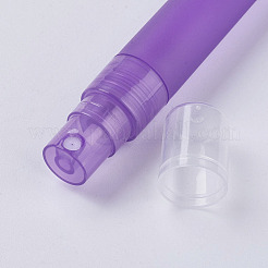 10ml ppプラスチックスプレーボトル  艶消し  ポータブル詰め替えメイクアップスプレーボトル  パープル  11.9x1.55cm  容量：10ml（0.34液量オンス）&nbsp;X-MRMJ-WH0011-D04-10ml