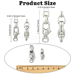 2Pcs 2 Styles Stainless Steel Lobster Claw Clasps&nbsp;STAS-CJ0003-62
