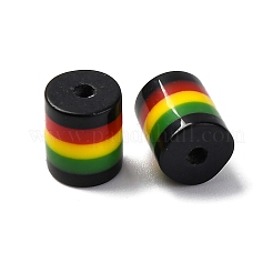 Ghana Jamaica Reggae Stripe Resin Beads&nbsp;RESI-G104-01C