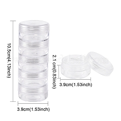 プラスチックビーズ収納ケース  ラウンド  5バイアル  直径約3.9 CM  高さ10.2センチ  容量：10ml（0.34液量オンス）&nbsp;C078Y
