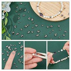 240Pcs 4 Style 304 Stainless Steel Crimp Beads Covers&nbsp;STAS-DC0015-59