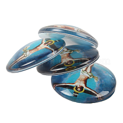 Jesus and the Virgin Printed Glass Half Round/Dome Cabochons&nbsp;GGLA-N004-14mm-A