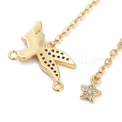 Rack Plating Brass Micro Pave Clear Cubic Zirconia Big Pendants&nbsp;KK-Z064-13G