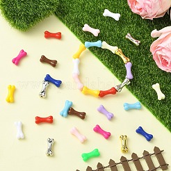 150種類のスタイルのボーンビーズキット3個  UVメッキアクリルビーズを含む  CCBプラスチックビーズ  ミックスカラー  19.5x8.5x6.5~7mm  穴：2~2.5mm  50個/スタイル&nbsp;DIY-YW0011-23