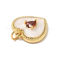Rack Plating Brass Micro Pave Cubic Zirconia Pendants&nbsp;KK-H431-12G