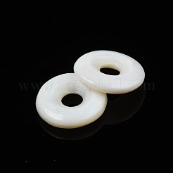 天然淡水シェルビーズ  ドーナツ/ディスク  15x3mm  穴：4mm&nbsp;SHEL-N026-187C-01