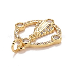 Rack Plating Brass Cubic Zirconia Pendants Findings&nbsp;KK-E275-24G