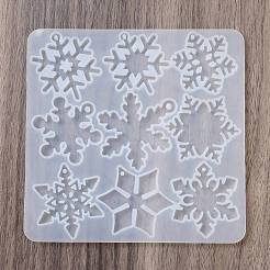 DIYペンダントシリコンモールド  レジン型  スノーフレーク  クリスマスのために  ホワイト  115x113x4.5mm  穴：1.7mmと2.7mm  内径：35~46x28~35mm&nbsp;X-SIMO-P009-A01