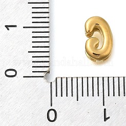 イオンプレーティング（IP）304ステンレススチールスライドチャーム  14KGP本金メッキ  文字g  9x5.5x4mm  穴：4.5x1.5mm&nbsp;STAS-B075-37G-G