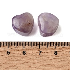 天然アメジストヨーロピアンビーズ  ハートに大きな穴ビーズ  13x14.5~15x10.5~11mm  穴：5.5~5.6mm&nbsp;G-C269-01K