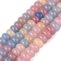 天然石ホワイトジェイドビーズ連売り  滑らかなロンデル  染め  ミックスカラー  10~10.5x5.5~6mm  穴：0.7~1.2mm  約61~69個/連  14.37~15.55インチ（36.5~39.5cm）&nbsp;G-Q613-01F-38