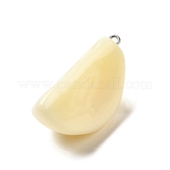 不透明樹脂ペンダント  プラチナ鉄ループ付き  ABカラー  ニンニク  40x22x21mm  穴：2mm&nbsp;LS-FIND-I044-16B