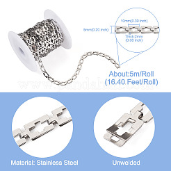 Stainless Steel Rectangle with Cross Link Chains&nbsp;CHS-TAC0002-01P