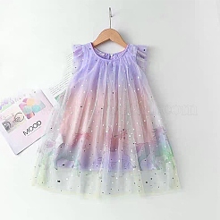 Tie Dye Silver Star Polyester Mesh Tulle Fabric&nbsp;DIY-WH0410-84