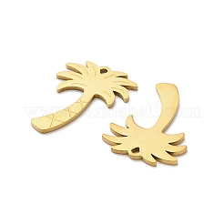 304ステンレスペンダント  ココヤシの木  イオンプレーティング（ip）  18KGP本金メッキ  20.5x15x1mm  穴：1.5x1.5mm&nbsp;STAS-K306-62G