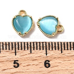 Heart Brass Charms&nbsp;KK-D024-02D-G
